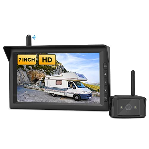 AUTO-VOX W10 Kabellos Digital Rückfahrkamera Set mit 7‘’ Split-Screen Monitor, Infrarot-Nachtsicht-Rückfahrkamera für Auto, LKW, Wohnmobil, Anhänger, Van von AUTO-VOX