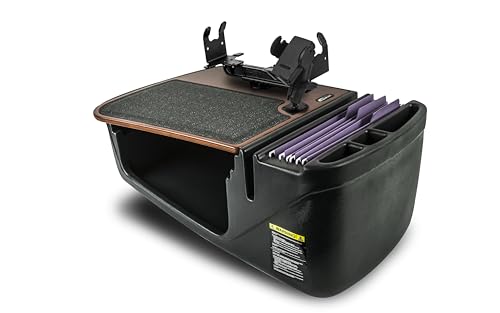 AutoExec AE-GMEF-PI-PS-PM-21M Efficiency GripMaster Auto-Schreibtisch für Ihren Fahrzeug-Arbeitsplatz und mobiles Büro, Mahagoni mit 400 Watt Wechselrichter, Druckerständer und Telefonhalterung von AUTOEXEC