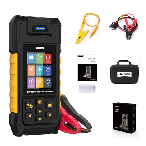 AUTOOL Batterietester KFZ 12V/24V Kfz-Batterie-Lasttestgerät 30-2000 CCA, Autobatterie Tester mit Drucker, Cranking & Charging & Leakage Test, Data Review Reverse Polarität Schutz AUTOOL Batterietester KFZ 12V/24V Kfz-Batterie-Lasttestgerät 30-2000 CCA, Autobatterie Tester mit Drucker, Cranking & Charging & Leakage Test, Data Review Reverse Polarität Schutz von AUTOOL