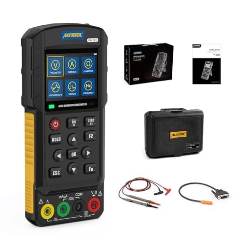 AUTOOL DM301 Digital Multimeter Tester, DC AC Voltmeter, Ohm Volt Amp genau misst Spannung Strom Widerstand Dioden Kontinuität Oszilloskop Zündimpuls Signal Temperatur AUTOOL DM301 Digital Multimeter Tester, DC AC Voltmeter, Ohm Volt Amp genau misst Spannung Strom Widerstand Dioden Kontinuität Oszilloskop Zündimpuls Signal Temperatur von AUTOOL