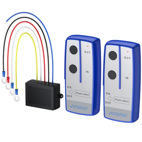 AUTOUTLET 2PCS Wireless Elektrische Seilwinde Funkfernbedienung, Reichweite 100 Fuß, 12V Motorwinde Toröffner Controller Fernsteuerung Set für Winde Kipper LKW ATV AUTOUTLET 2PCS Wireless Elektrische Seilwinde Funkfernbedienung, Reichweite 100 Fuß, 12V Motorwinde Toröffner Controller Fernsteuerung Set für Winde Kipper LKW ATV von AUTOUTLET