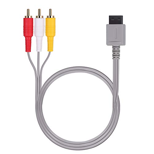 AUTOUTLET WII Audio Video Kabel, Audio Video AV Kabel für Nintendo WII U, 6FT 1,8 m Retro 3 RCA vergoldetes Nintendo WII Audio Video AV-Kabel Kordel von AUTOUTLET