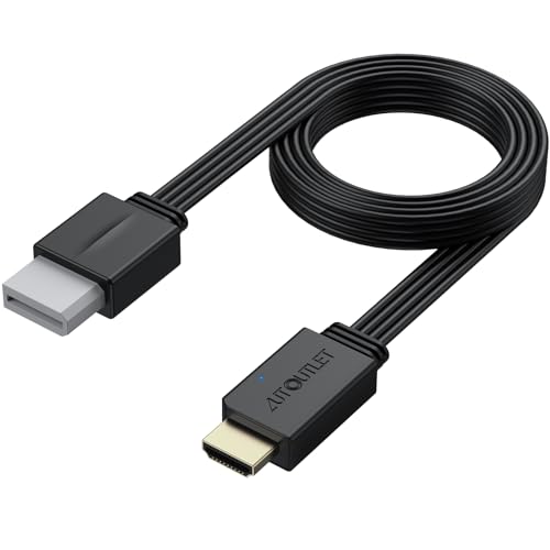 AUTOUTLET Wii Adapter HDMI, 1080P/720P Wii auf HDMI Adapter unterstützt Alle Wii Display Modi, WII HDMI Kabel mit 150cm Integrierte WII- und HDMI-Kabel-Design, Plug and Play (Schwarz) von AUTOUTLET