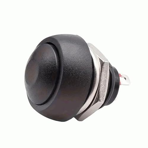 AUTOZOCO Momentaner Drucktaste, Auto-Reset-Taste, Momentaner Kontaktschalter, Befestigungslochgröße 12 mm, 1 NO, SPST, AC 250 V, 1,5 A, 125 V, 3 A, IK08, Schwarz AUTOZOCO Momentaner Drucktaste, Auto-Reset-Taste, Momentaner Kontaktschalter, Befestigungslochgröße 12 mm, 1 NO, SPST, AC 250 V, 1,5 A, 125 V, 3 A, IK08, Schwarz von AUTOZOCO