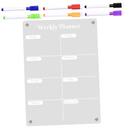 1Satz Magnetische Planertafel für Kühlschrank Wiederverwendbare Beschreibbare Acryltafel Transparent Trockene Abwischfunktion für Wöchentliche Planung und Organisation 1Satz Magnetische Planertafel für Kühlschrank Wiederverwendbare Beschreibbare Acryltafel Transparent Trockene Abwischfunktion für Wöchentliche Planung und Organisation von AUTSUPPL