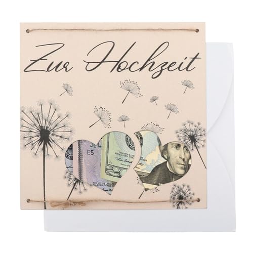 AUTUUCKEE Geldgeschenk-Hochzeitskarten, für Braut und Bräutigam, Hochzeitsgeschenkkarten-Ideen, Karten-Hochzeits-Geldgeschenkverpackung, kreative Grußkarten für frisch vermähltes Geld von AUTUUCKEE