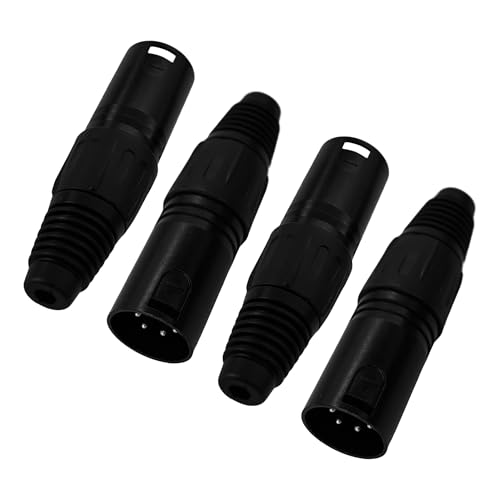 AUXBC 4 x 4-polige XLR-Stecker, 4-poliger XLR-M-Stecker, Audio-Mikrofonstecker, Löt-Typ, Ersatz-M-Stecker, Mikrofon-Audio-Buchse für hohe Leitfähigkeit AUXBC 4 x 4-polige XLR-Stecker, 4-poliger XLR-M-Stecker, Audio-Mikrofonstecker, Löt-Typ, Ersatz-M-Stecker, Mikrofon-Audio-Buchse für hohe Leitfähigkeit von AUXBC