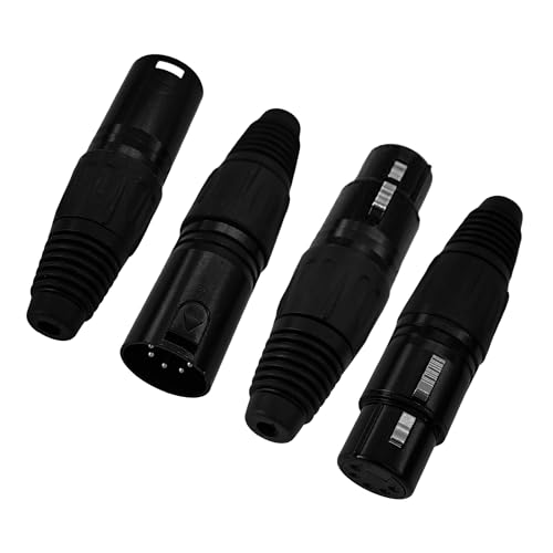 AUXBC 4 x 5-polige XLR-Stecker, 2 männliche und 2 weibliche XLR-Stecker, Audio-Mikrofonanschluss, Löt-Typ, Ersatz-M-Stecker, Mikrofon-Audio-Buchse AUXBC 4 x 5-polige XLR-Stecker, 2 männliche und 2 weibliche XLR-Stecker, Audio-Mikrofonanschluss, Löt-Typ, Ersatz-M-Stecker, Mikrofon-Audio-Buchse von AUXBC