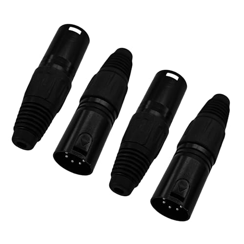 AUXBC 4 x 5-polige XLR-Stecker, 5-poliger XLR-M-Stecker, Audio-Mikrofonstecker, Löt-Typ, Ersatz-M-Stecker, Mikrofon-Audio-Buchse für hohe Leitfähigkeit AUXBC 4 x 5-polige XLR-Stecker, 5-poliger XLR-M-Stecker, Audio-Mikrofonstecker, Löt-Typ, Ersatz-M-Stecker, Mikrofon-Audio-Buchse für hohe Leitfähigkeit von AUXBC