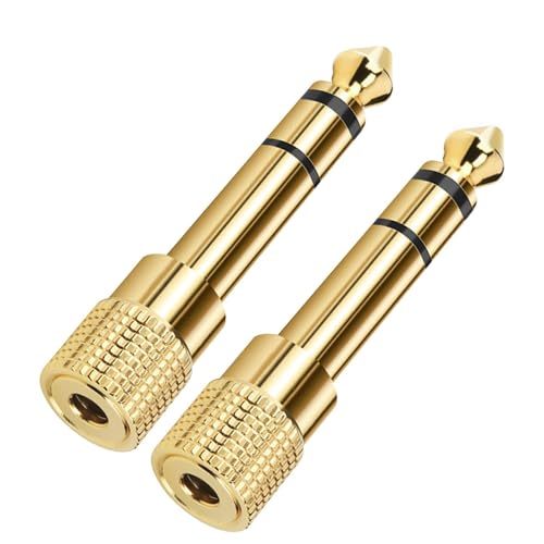 2 Stück Klinkenstecker Adapter 6.35mm auf 3.5mm Reines Kupfer mit Vergoldete Kontakte Stereo Klinke Adapter 6 3 auf 3 5 Jack Klinkenadapter für Kopfhörer, Mikrofon, Lautsprecher, Electric Piano 2 Stück Klinkenstecker Adapter 6.35mm auf 3.5mm Reines Kupfer mit Vergoldete Kontakte Stereo Klinke Adapter 6 3 auf 3 5 Jack Klinkenadapter für Kopfhörer, Mikrofon, Lautsprecher, Electric Piano von AUXHCYL