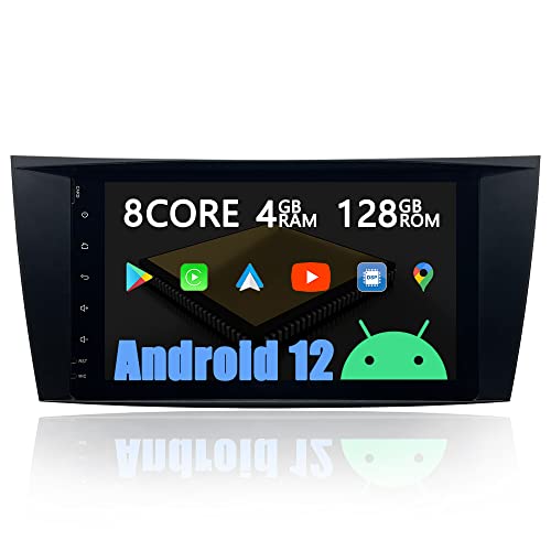 AUXOAUDIOTEK Android 12 Autoradio Sat NAV Car Stereo DAB CarPlay für Mercedes Benz E-Klasse W211 W219 CLS G-Klasse, Android Auto Radio 8" Touch Screen, Octa Core 4G+128G,DSP/BT/WiFi/Fastboot/SWC von AUXOAUDIOTEK