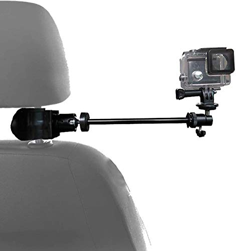 Auto-Kopfstützenhalterung / verstellbarer robuster Magic-Arm mit Klemmhalterungen für alle Smartphones/DSLR-Camcorder und Action-Kameras, perfekt für Autoaufnahmen, Vlogging und Videoaufnahmen von AUXPhome