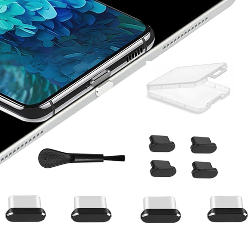 AUZOSL USB C Staubschutzstopfen, 10-teiliges Set, 4 Metall-Staubschutzstopfen, 4 Kieselerde-Staubschutzstopfen, 1 Reinigungsbürste, 1 Aufbewahrungsbox, Schwarz AUZOSL USB C Staubschutzstopfen, 10-teiliges Set, 4 Metall-Staubschutzstopfen, 4 Kieselerde-Staubschutzstopfen, 1 Reinigungsbürste, 1 Aufbewahrungsbox, Schwarz von AUZOSL
