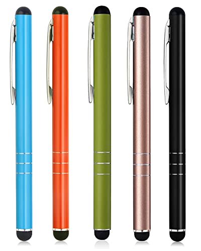 Eingabestift 5 Stück i-Pad Stift Stylus Pen i-Pad Pencil für iPhone Samsung Galaxy Xiaomi Redmi Google Pixel Motorola Nothing Phone Tablets und Alle Touchscreen, Blau, Orange, Grün, Gold, Schwarz von AUZOSL