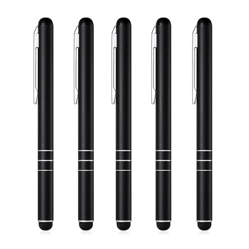 Eingabestift 5 Stück i-Pad Stift Stylus Pen i-Pad Pencil für iPhone Samsung Galaxy Xiaomi Redmi Google Pixel Motorola Nothing Phone Tablets und Alle Touchscreen, Schwarz von AUZOSL