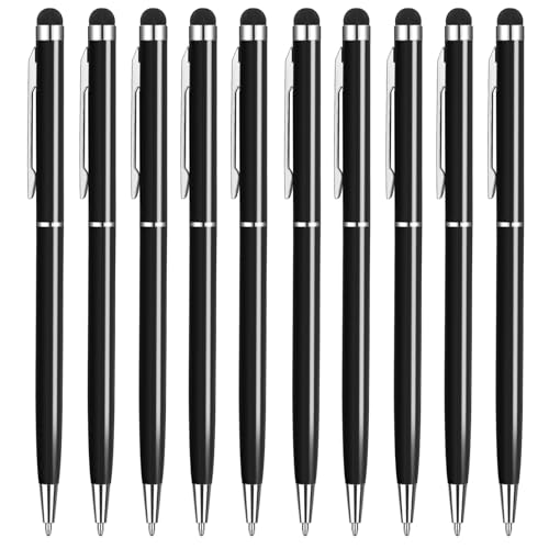 Tablet Stift [10*Schwarz] Touchscreen Stylus Pen und Schwarze Tinte Kugelschreiber 2-in-1 für alle Handys Tablets iPhone i-Pad Pro Air Mini Smartwatch Samsung Galaxy Microsoft Surface Google von AUZOSL