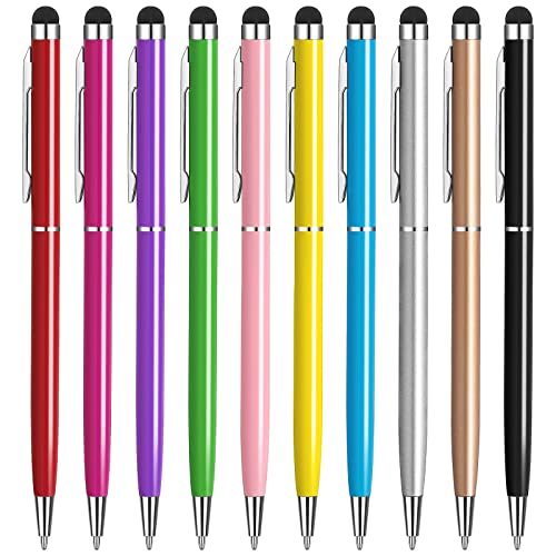 Tablet Stift [10 Farben] Touchscreen Stylus Pen und Schwarze Tinte Kugelschreiber 2-in-1 für alle Handys Tablets iPhone i-Pad Pro Air mini Smartwatch Samsung Galaxy Microsoft Surface Google Chromebook von AUZOSL