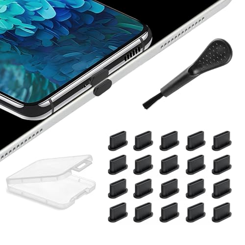 USB-C-Staubschutzstecker, Silikon, Typ C, Staubschutzstöpsel für iPhone 15, 16, Samsung Galaxy und alle Typ-C-Geräte, Ladeanschluss-Schutzkappe mit Reinigungsbürste und tragbarer Aufbewahrungsbox, 20 USB-C-Staubschutzstecker, Silikon, Typ C, Staubschutzstöpsel für iPhone 15, 16, Samsung Galaxy und alle Typ-C-Geräte, Ladeanschluss-Schutzkappe mit Reinigungsbürste und tragbarer Aufbewahrungsbox, 20 von AUZOSL