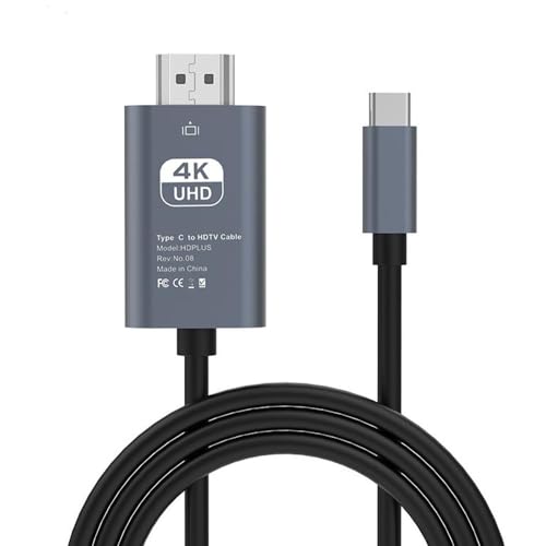 AUsagg USB C auf HDMI-kompatibles Adapterkabel Typ C 4K USB 3.1 HDTV Konverterkabel für Projektor Q3F3 Pro PC Laptop Tablet HU von AUsagg
