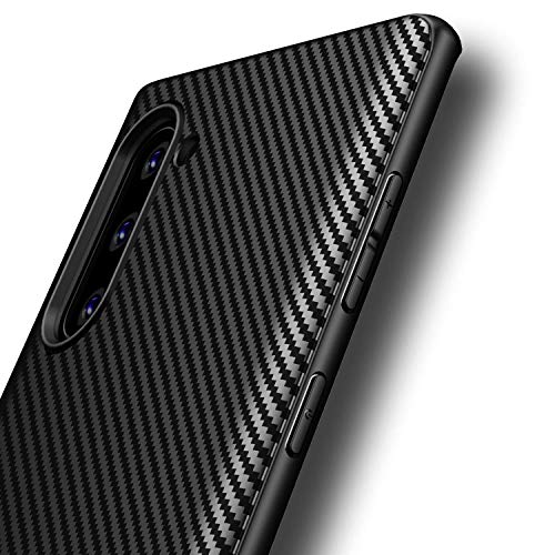 AVANA Galaxy Note 10 Hülle Schutzhülle Slim Fit Case Schwarz Schutz Weiche Silikon TPU Schale Kratzfest Kohlefaser Handyhülle Bumper Cover für Samsung Galaxy Note 10 Carbon Optik von AVANA