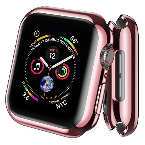 AVANA Hülle für Apple Watch 6/5/4/SE Schutzhülle 40mm Displayschutz Silikon TPU iWatch 360° Cover Schutz Slim Fit Case Allround - Rosé von AVANA