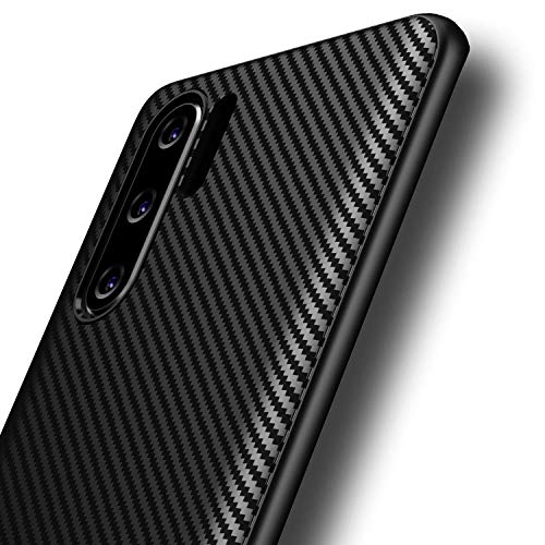 AVANA Hülle für Huawei P30 Pro, P30 Pro New Edition Schutzhülle Flexibles Slim Case Schwarz Schutz Silikon TPU Kratzfest Kohlefaser Bumper Cover Carbon Optik von AVANA