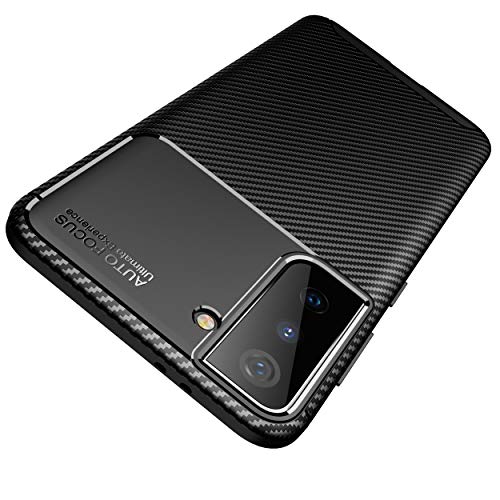 AVANA Hülle für Samsung Galaxy S21 5G Schutzhülle Flexibles Slim Case Schwarz Schutz Silikon TPU Schale Kratzfest Handyhülle Bumper Cover Carbon Optik von AVANA