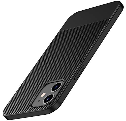 AVANA Hülle für iPhone 12 / iPhone 12 Pro Schutzhülle Flexibles Slim Case Schwarz Bumper Silikon TPU Kratzfest Kohlefaser Cover Carbon Optik von AVANA