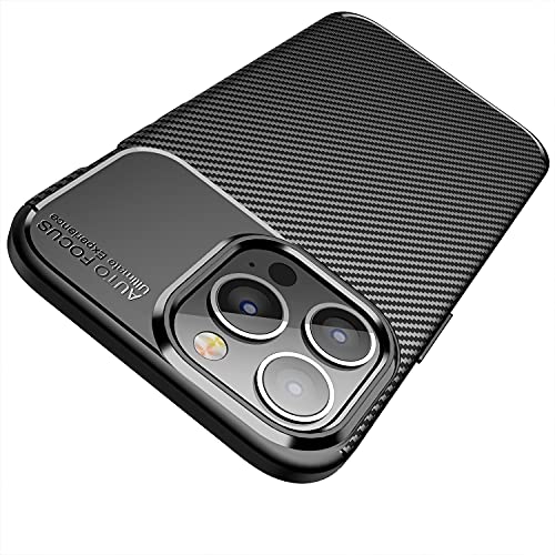 AVANA Hülle für iPhone 13 Pro Schutzhülle Flexibles Slim Case Schwarz Bumper Silikon TPU Kratzfest Kohlefaser Cover Carbon Optik von AVANA