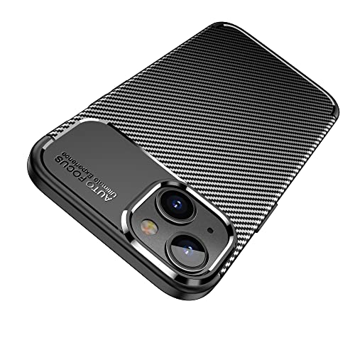 AVANA Hülle für iPhone 15 Plus Schutzhülle Flexibles Slim Case Schwarz Bumper Silikon Kratzfest Kohlefaser Cover Carbon Optik von AVANA