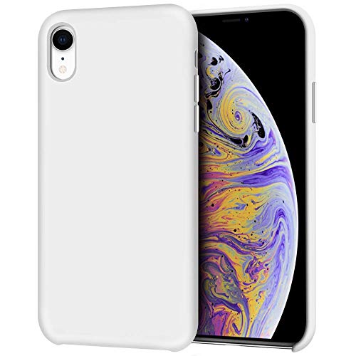 AVANA Hülle für iPhone XR Schutzhülle Silikon Slim Fit Case Schutz Tasche Handyhülle Dünne Weiche Schale Black Cover Weiß von AVANA