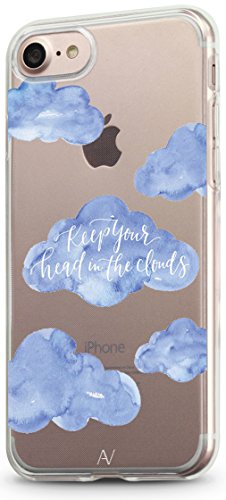 AVANA Schutzhülle für iPhone SE 2022 Hülle, iPhone 7/8/SE 2020 Case Schutz Transparent Bumper Silikon TPU Muster Handyhülle Cover Motiv (Clouds) von AVANA
