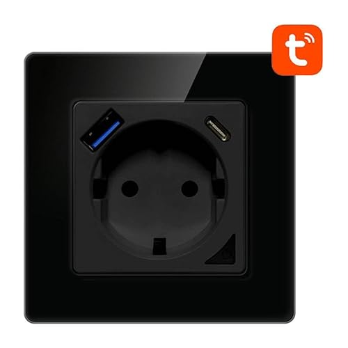Smart WiFi Wall Socket Avatto N-WOT10-USB-B TUYA USB USB-C (black) von AVATTO