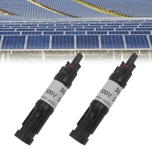 AVCXEC Solar-PV-Steckverbinder, 2 Stück DC M-C-4 Stecker, Solar PV Steckverbinderteile mit Eingebauter Anti-Rückfluss-Diode, IP67 Wasserdicht für Den Anschluss von Solarmodulen(30A) von AVCXEC