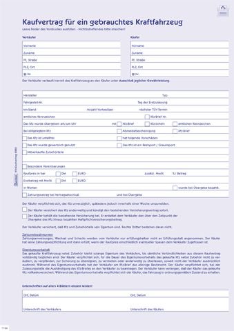 Kaufvertrag Sd A4 5Bl für gebrauchtes Kfz, Liefermenge = 5 von AVERY DENNISON ZWECKFORM