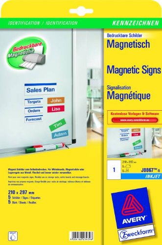Magnet-Schilder Ink-Jet Etikett 210X297 J8867-5 5St Zweckform Magnet-Schilder Ink-Jet Etikett 210X297 J8867-5 5St Zweckform von AVERY DENNISON ZWECKFORM