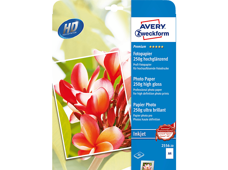 AVERY ZWECKFORM 2556-20 Premium Inkjet Fotopapier 210 x 297 mm A4 20 Blatt AVERY ZWECKFORM 2556-20 Premium Inkjet Fotopapier 210 x 297 mm A4 20 Blatt von AVERY ZWECKFORM