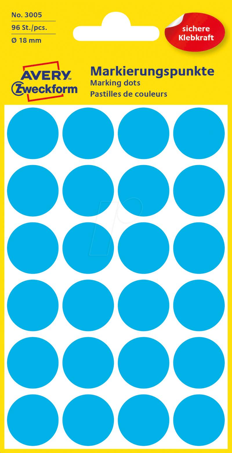 AVZ 3005 - Markierungspunkte 18mm blau von AVERY ZWECKFORM