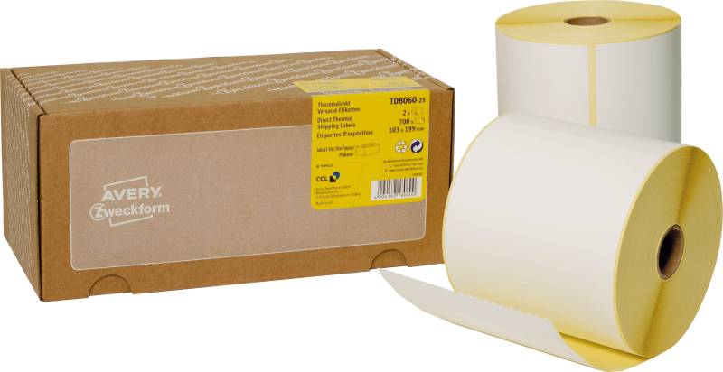 AVZ TD8060-25 - Thermodirekt Versandetiketten 103x199mm von AVERY ZWECKFORM