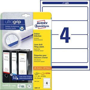 120 AVERY Zweckform Ordneretiketten L6061-25 weiß 120 AVERY Zweckform Ordneretiketten L6061-25 weiß von AVERY Zweckform