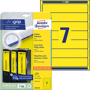 140 AVERY Zweckform Ordneretiketten L4765-20 gelb 140 AVERY Zweckform Ordneretiketten L4765-20 gelb von AVERY Zweckform