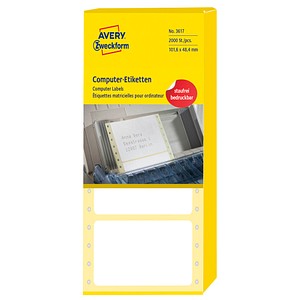 2.000 AVERY Zweckform Computer-Endlosetiketten 3617 weiß 101,6 x 48,4 mm 2.000 AVERY Zweckform Computer-Endlosetiketten 3617 weiß 101,6 x 48,4 mm von AVERY Zweckform