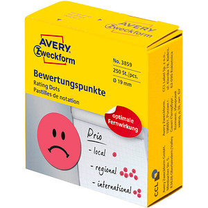 250 AVERY Zweckform Bewertungspunkte 3859 Gesicht von AVERY Zweckform