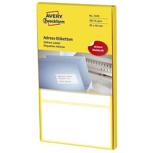 282 AVERY Zweckform Adressetiketten 3345 weiß 95,0 x 48,0 mm von AVERY Zweckform