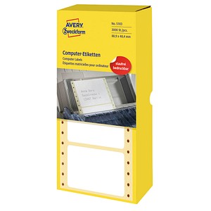 3.000 AVERY Zweckform Computer-Endlosetiketten 5103 weiß 88,9 x 48,4 mm 3.000 AVERY Zweckform Computer-Endlosetiketten 5103 weiß 88,9 x 48,4 mm von AVERY Zweckform