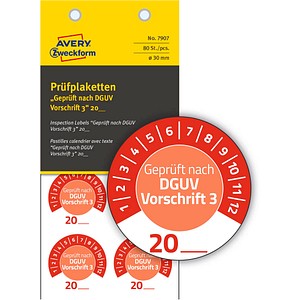 80 AVERY Zweckform Prüfplaketten 7907 rot 30,0 x 30,0 mm 80 AVERY Zweckform Prüfplaketten 7907 rot 30,0 x 30,0 mm von AVERY Zweckform