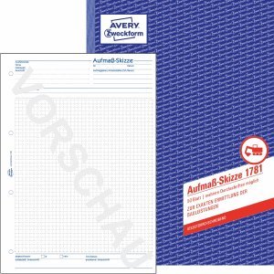 AVERY Zweckform 10 x Formularbuch Aufmaß-Skizze A4 selbstdurchschreibend 50 Blatt AVERY Zweckform 10 x Formularbuch Aufmaß-Skizze A4 selbstdurchschreibend 50 Blatt von AVERY Zweckform