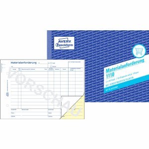 AVERY Zweckform 10 x Formularbuch Materialanforderungen A5 quer VE=2x50 Blatt von AVERY Zweckform