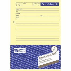 AVERY Zweckform 10 x Vordruck Gesprächsnotiz A5 VE=50 Blatt von AVERY Zweckform