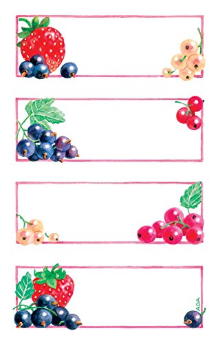 AVERY Zweckform 59550 Marmeladen Etiketten Erdbeeren, Johannisbeeren (wiederablösbar) 12 Aufkleber von AVERY Zweckform